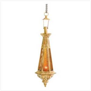 #38373 Amber Teardrop Lantern $29.95