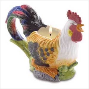 #38551 Ceramic Rooster Candle $14.95